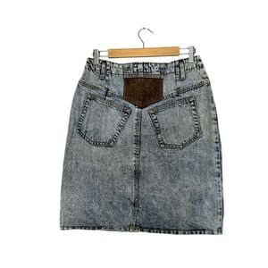 WEATHERED BLUES Vintage Acid Washed Denim Skirt Size 13/14